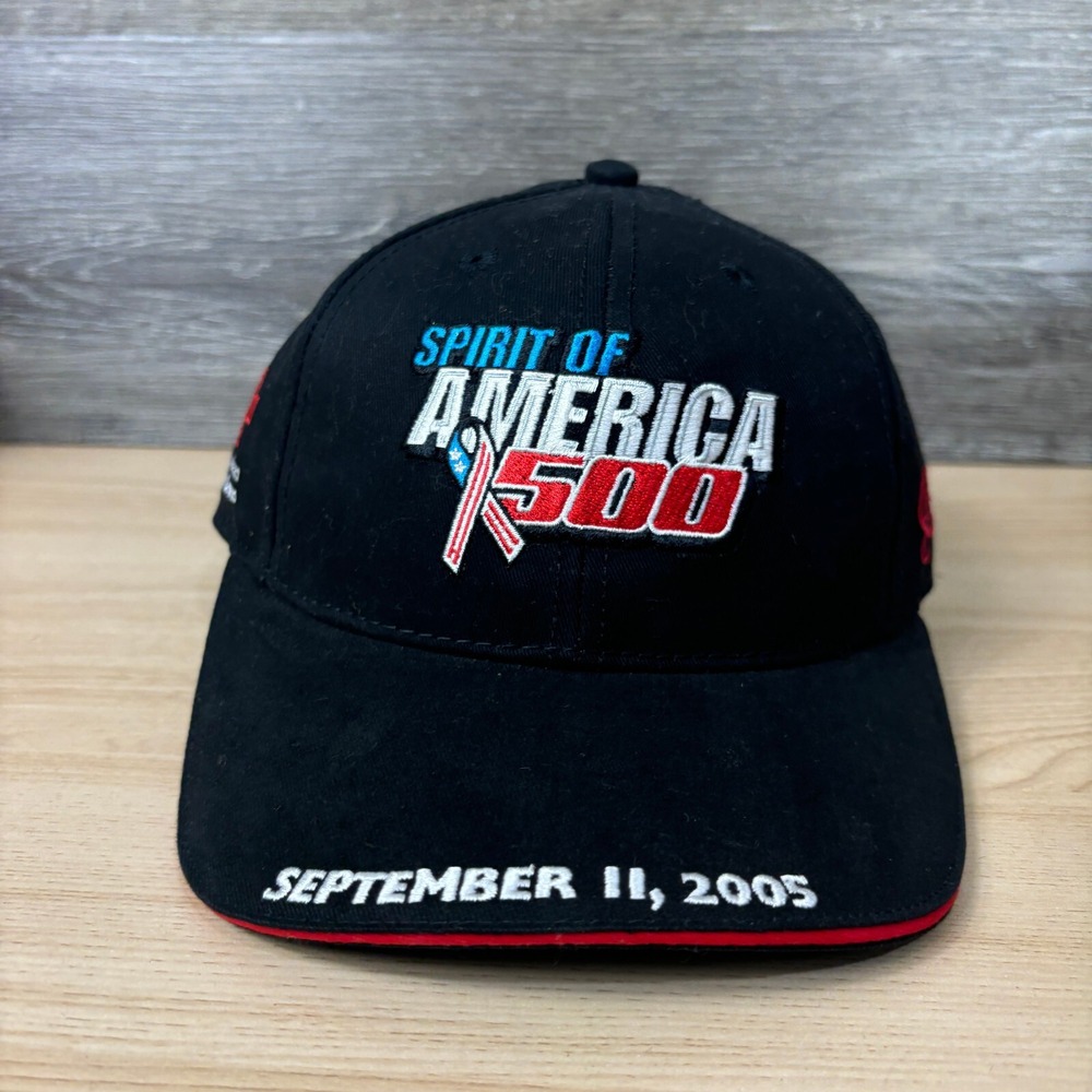 Spirit of America 500 Hat Cap Strap Back Black Racing One Size Adjustable